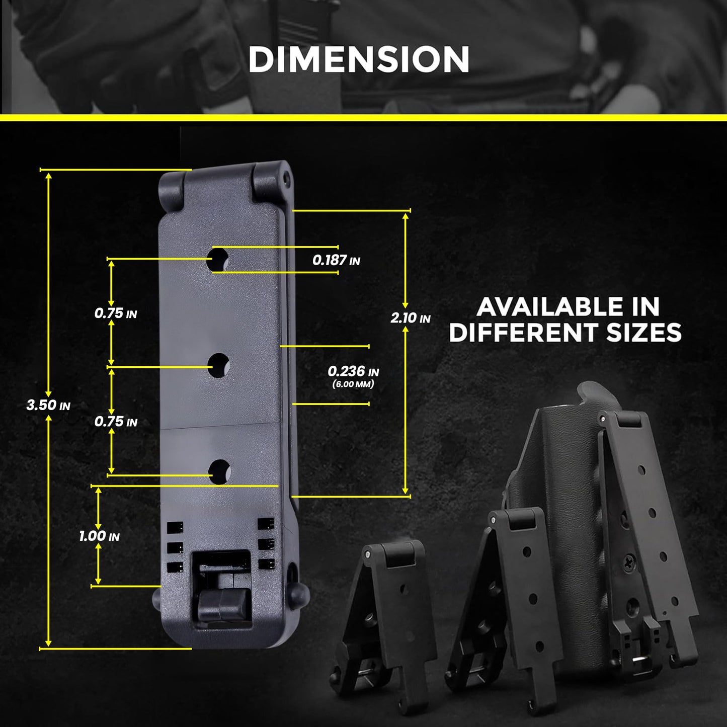 HolsterBuilder Molle Attachment – Quick Locking Belt Clip with Mounting Hardware for Holsters, Mag Pouches, Knife Sheaths, Vests – Available in Size (1", 2", 3", 5") & Pack (2 & 4) – 2 inch 2 Pack