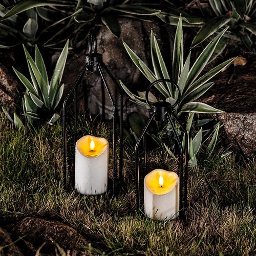 Homemory Flameless LED Outdoor Candles - Waterproof, Remote & Timer Included | Ivory White, Set of 3