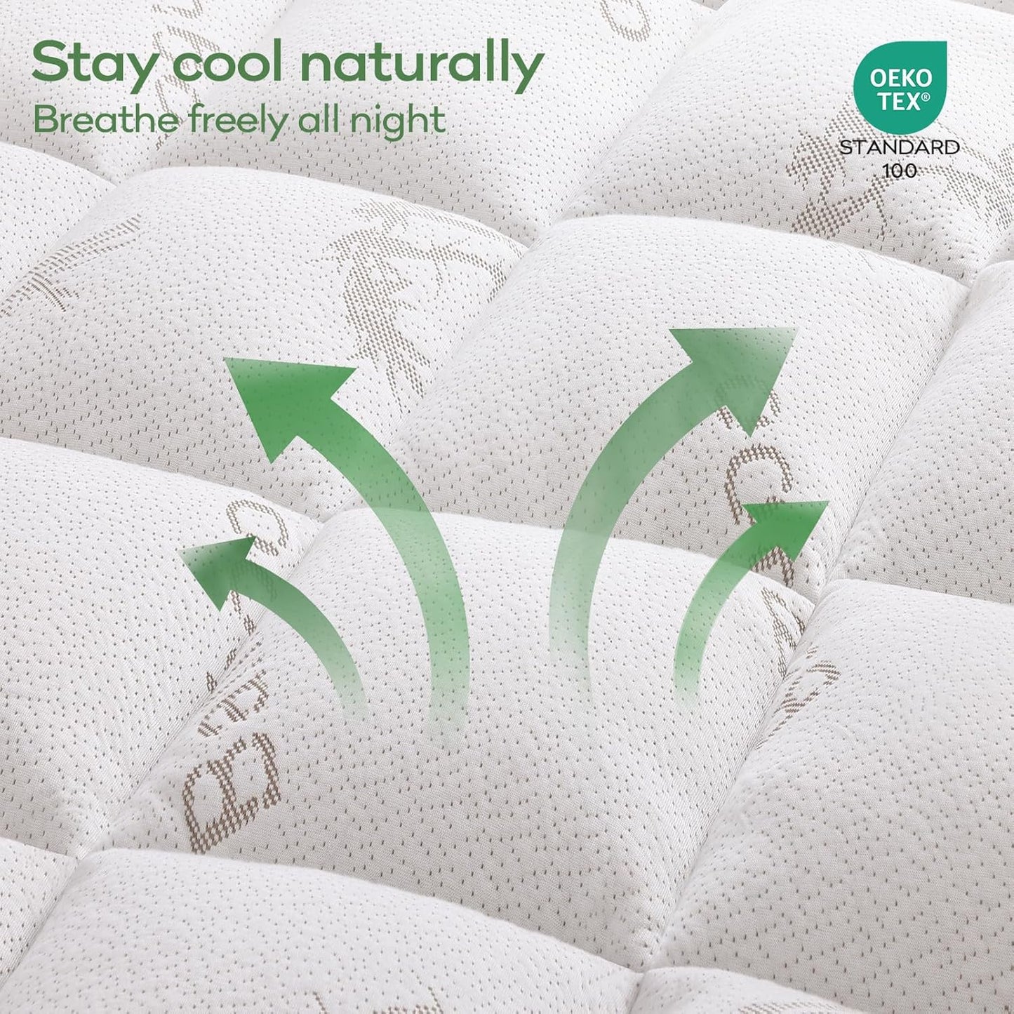 OLANLY Queen Mattress Topper - Cooling Bamboo Viscose Pillow Top for Back Pain Relief | Plush White Deep Pocket