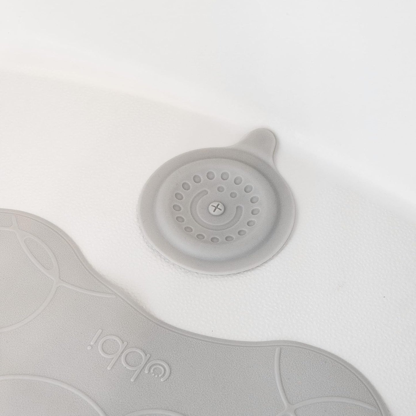 Ubbi Bathtub Drain Cover - Silicone Suction Stopper for Baby Bath Time | Gray Color