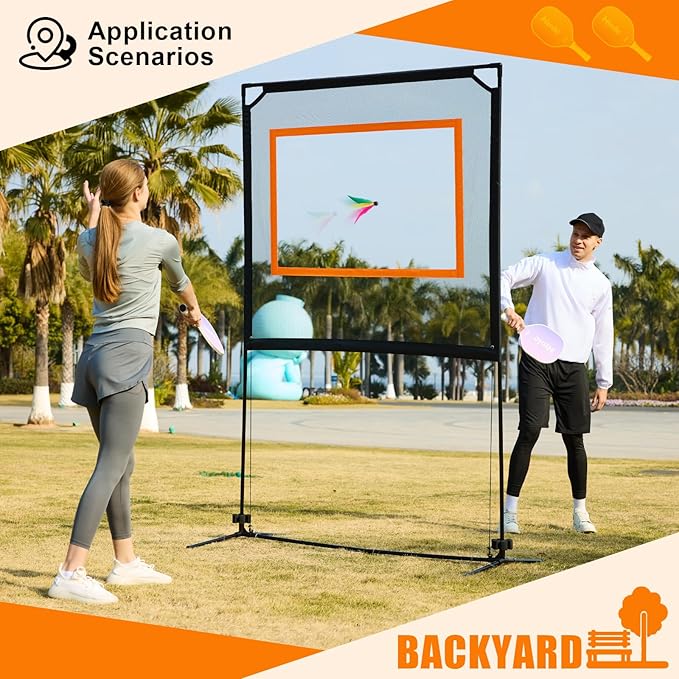 Portable Paddle Game with Net - Similar to Badminton, Tennis and Pickleball Set - Indoor & Outdoor Play Fun and Friendly Backyard Games for Family