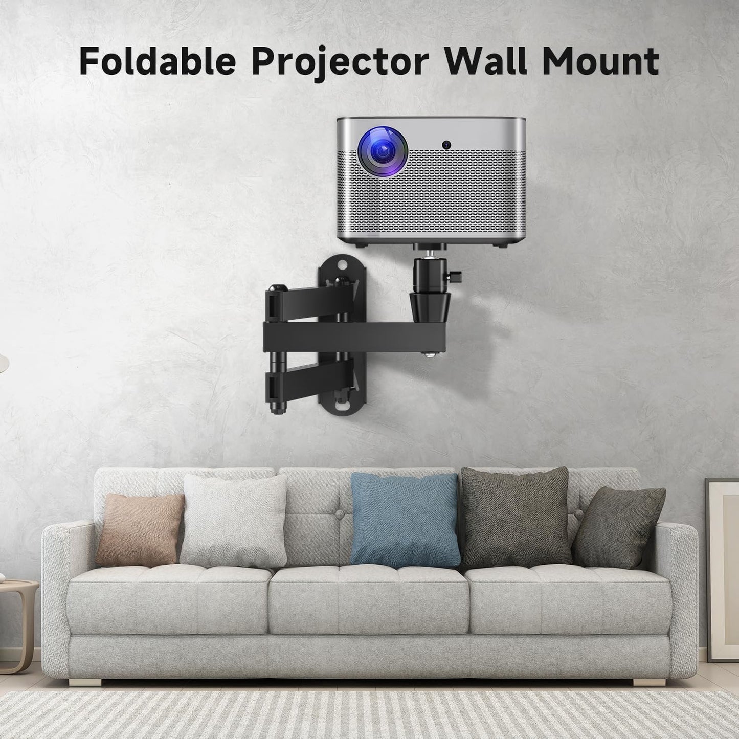 suptek 1/4", M4 M6 MA1330YT Universal Foldable Projector Wall Mount - Adjustable Bracket for Projectors, Compatible
