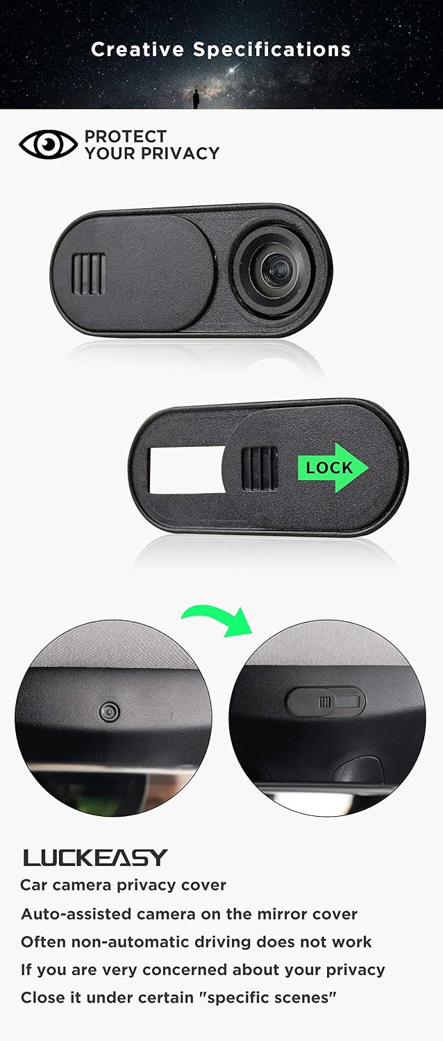 LUCKEASY 3 2017-2020 1PCS/Set Webcam coverfor Tesla Model Car Camera Privacy Cover
