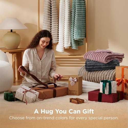 Bedsure GentleSoft Blanket - Cozy California King Size Throw in Beige, 102x96 Inches for Ultimate Comfort