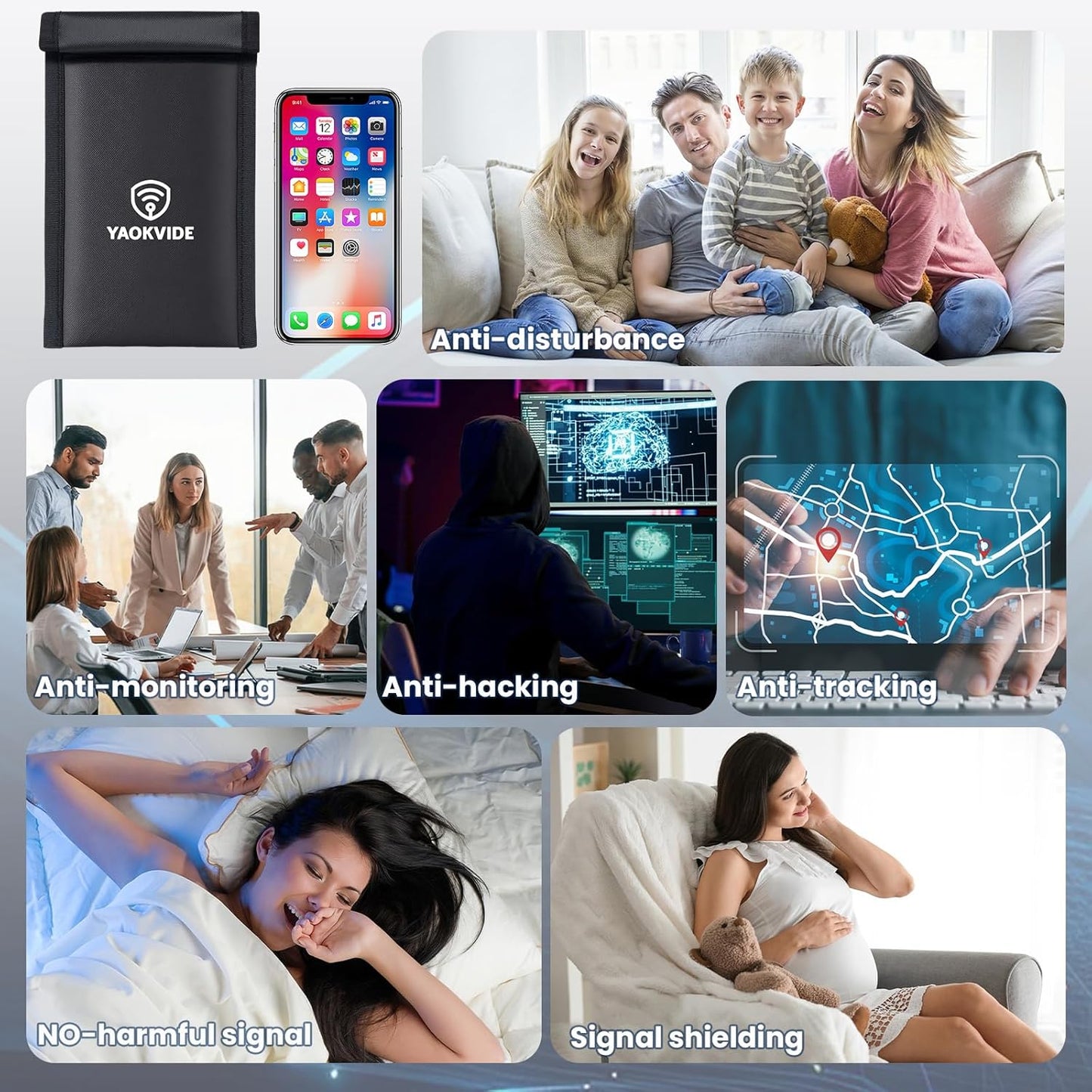 [5G/WiFi/Bluetooth/GPS], Faraday Bags for Phones & Car Keys Anti Theft Signal Blocker Prevents Keyless Entry Hacking