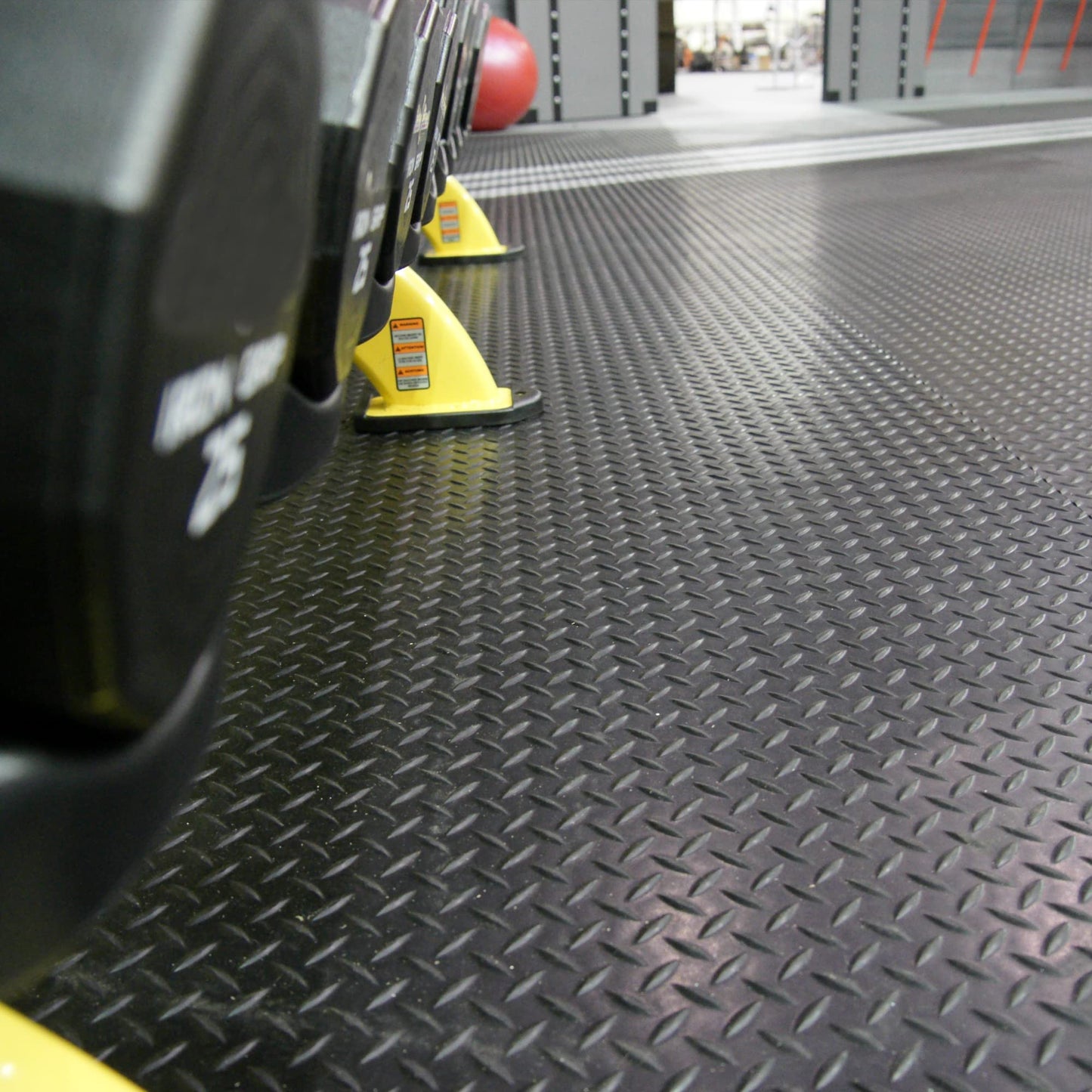 Rubber-Cal Diamond-Plate Rubber Flooring Roll - 3 mm x 4 ft x 2 ft Roll - Black