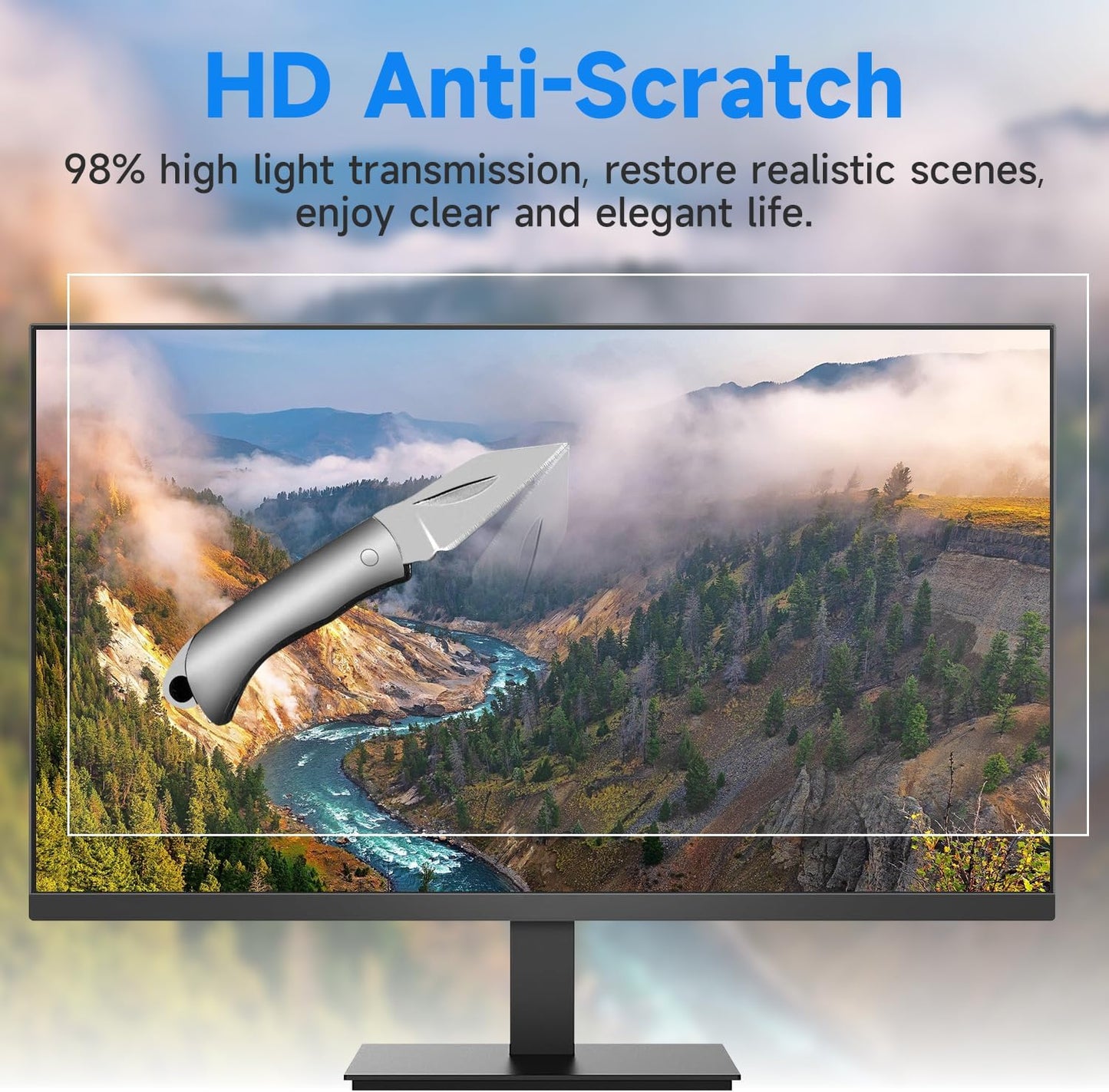 2 Pack 27 Inch 27'' 16:9 Anti Glare Computer Screen Cover, for with Aspect Ratio Computer Widescreen Monitor, Eye