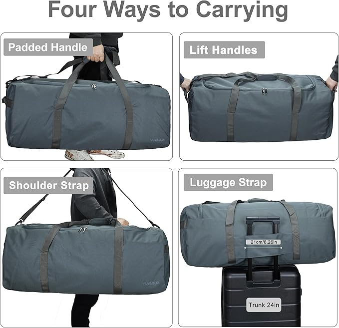 Large Duffle Bag for Travel, 100L Travel Bags for Men Extra Large Duffel Bag Water & Tear Resistant Women Weekender Bag w/Shoulder Strap for House Moving Travel Essentials Camping Gear Storage