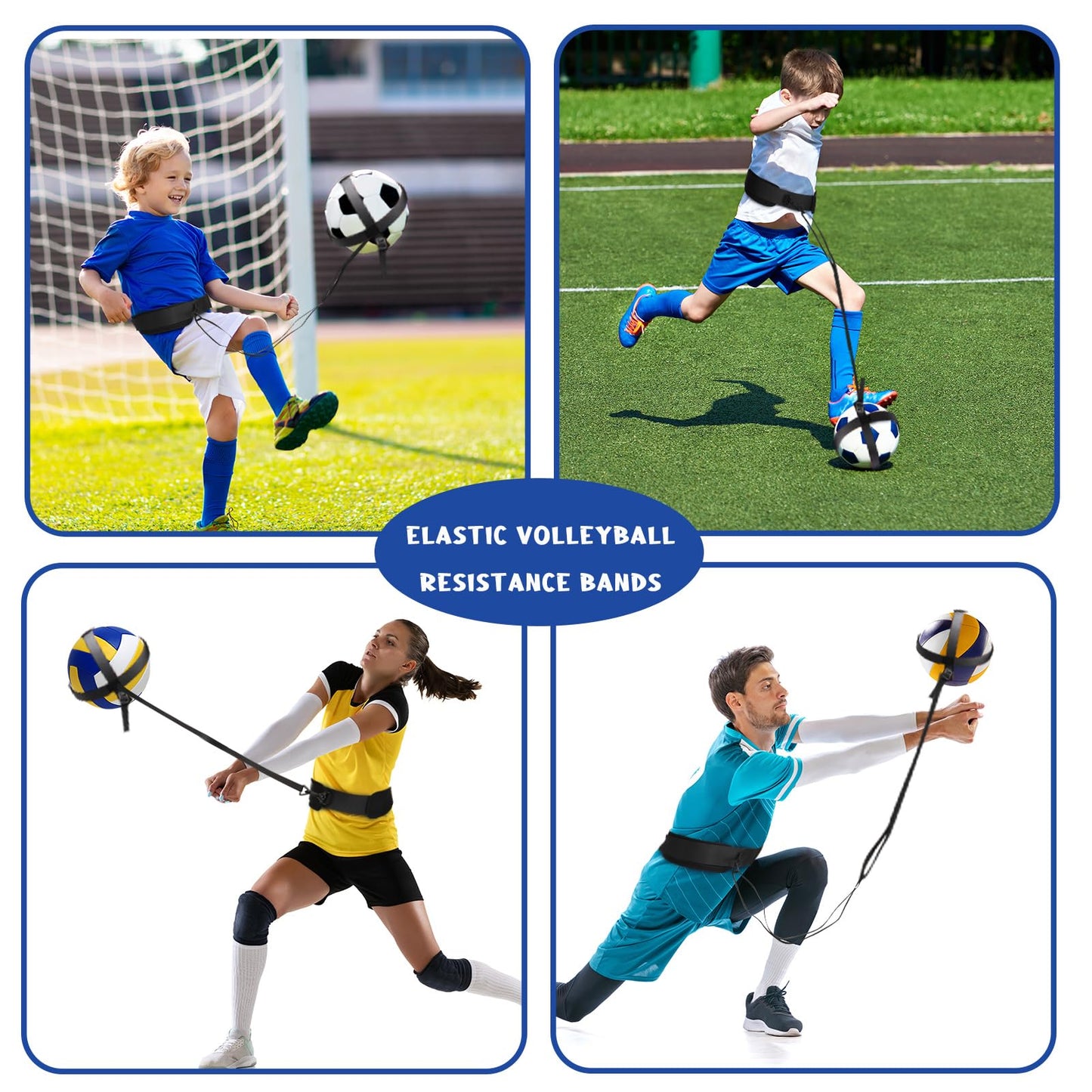 Hoemwarm 8 Pcs Volleyball Training Equipment Aid Kit, Girls Volleyball Trainer Knee Pads Elastic Belt Hand Straps Arm Sleeves Bags Spike Trainer Gear Gifts for Beginners Coaching Supplies