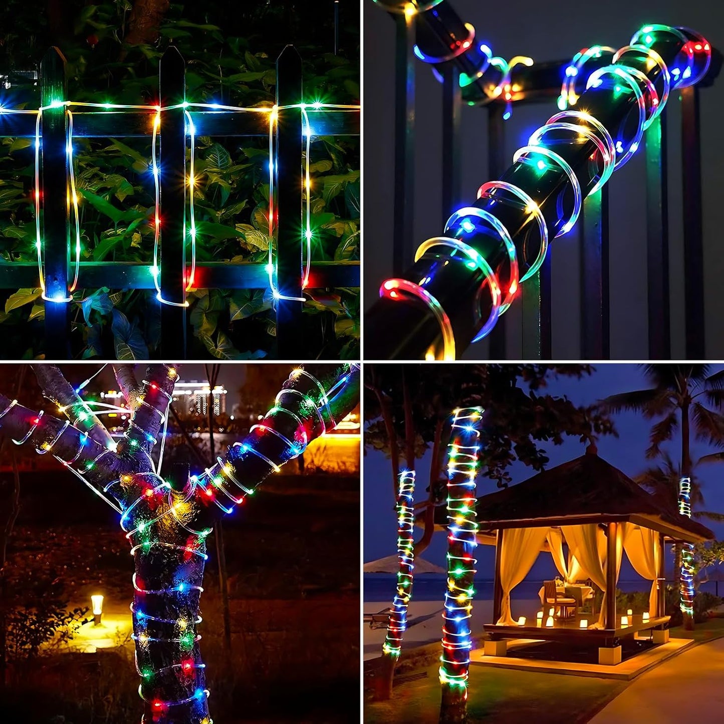 Solar Rope Lights by [Brand Name] | 132ft 400LED Waterproof Outdoor String Lights - 8 Modes for Garden & Patio Decor