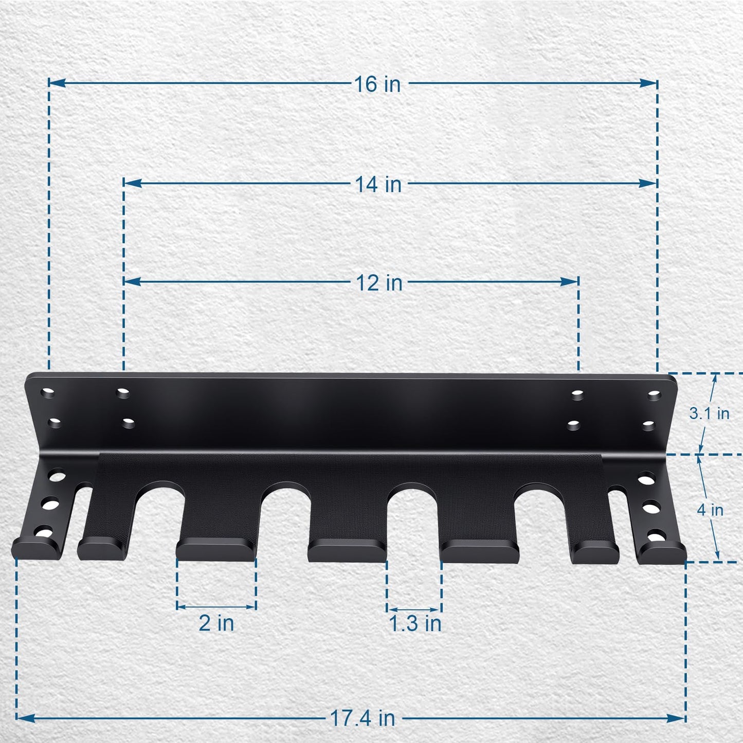KDNVPS Heavy Duty Wall Mounted Barbell Holder, 5.8mm Thick Olympic Barbell Storage Rack with Hooks, Fits Bars Under 33mm, Space-Saving Home Gym Fitness Equipment Hanger