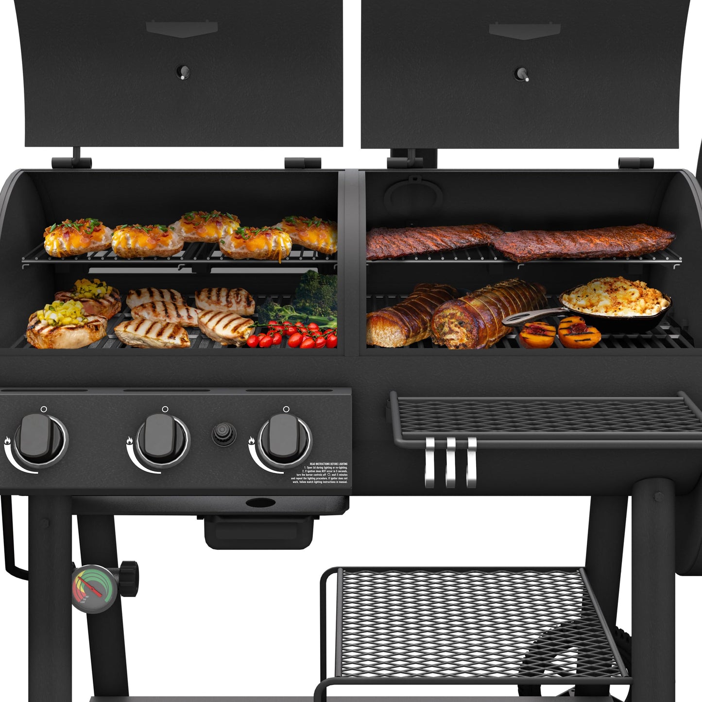 Oklahoma Joe's Canyon Combo DLX Charcoal and Propane Gas Smoker & Grill - 24203005