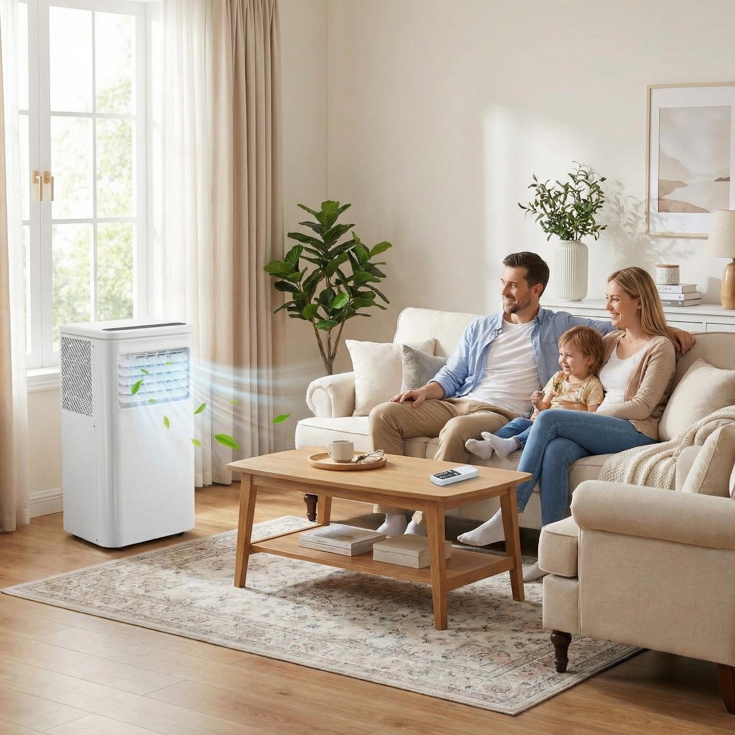 10000 BTU Portable Air Conditioners, Remote Control, 4-in-1 Quiet AC Unit, 3 Speeds, 24H Timer, Cools Room up to 450 Sq.Ft, Multi-Function Modes, Smart Control Panel