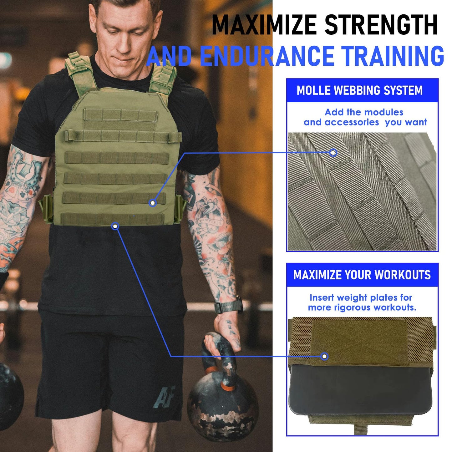 Miramrax Weighted Vest for Men and Women Weight Vests Adjustable Strength and Endurance Training Fitness Workouts Tactical Running Gym (Green)