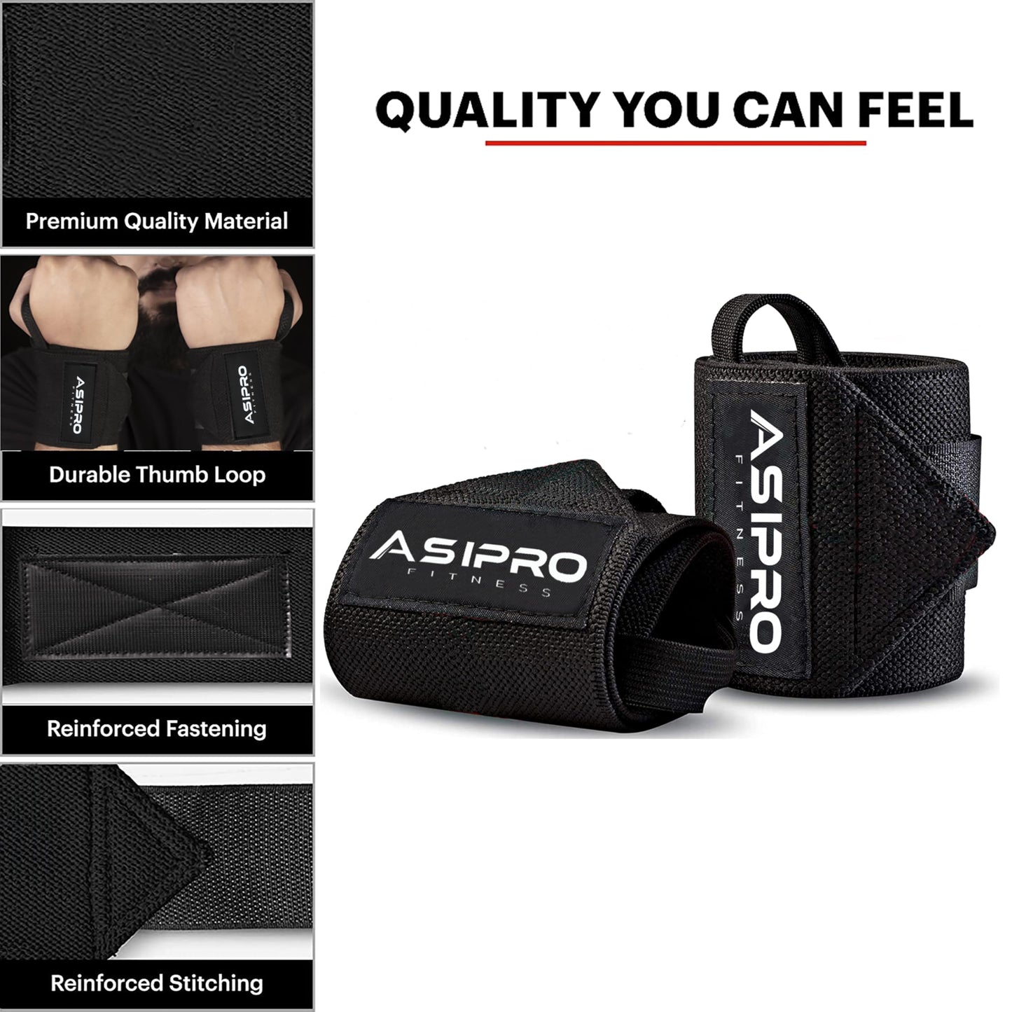 ASIPRO Wrist Straps for Weightlifting Men & Women Wrist Wraps for Weightlifting Muñequeras para Gym Weight Lifting Wrist Wraps for Bench Press Gym Wrist Straps Gym Wrist Support for Working Out