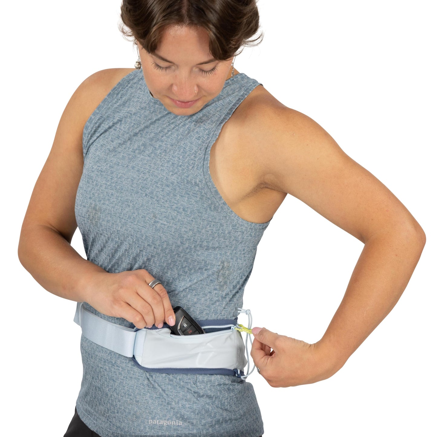 Osprey Duro Dyna LT Belt for Running - Slim Running Belt for Men & Women - Reflective Jogging Pouch for Phone, Dawn Blue