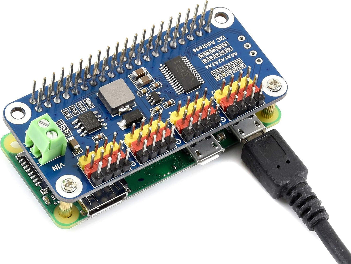 waveshare 3B+ 3B 2B 16 12 I2C Servo Driver Hat for Raspberry Pi Zero WH Zero W Zero Channel PWM Outputs Bit Resolution