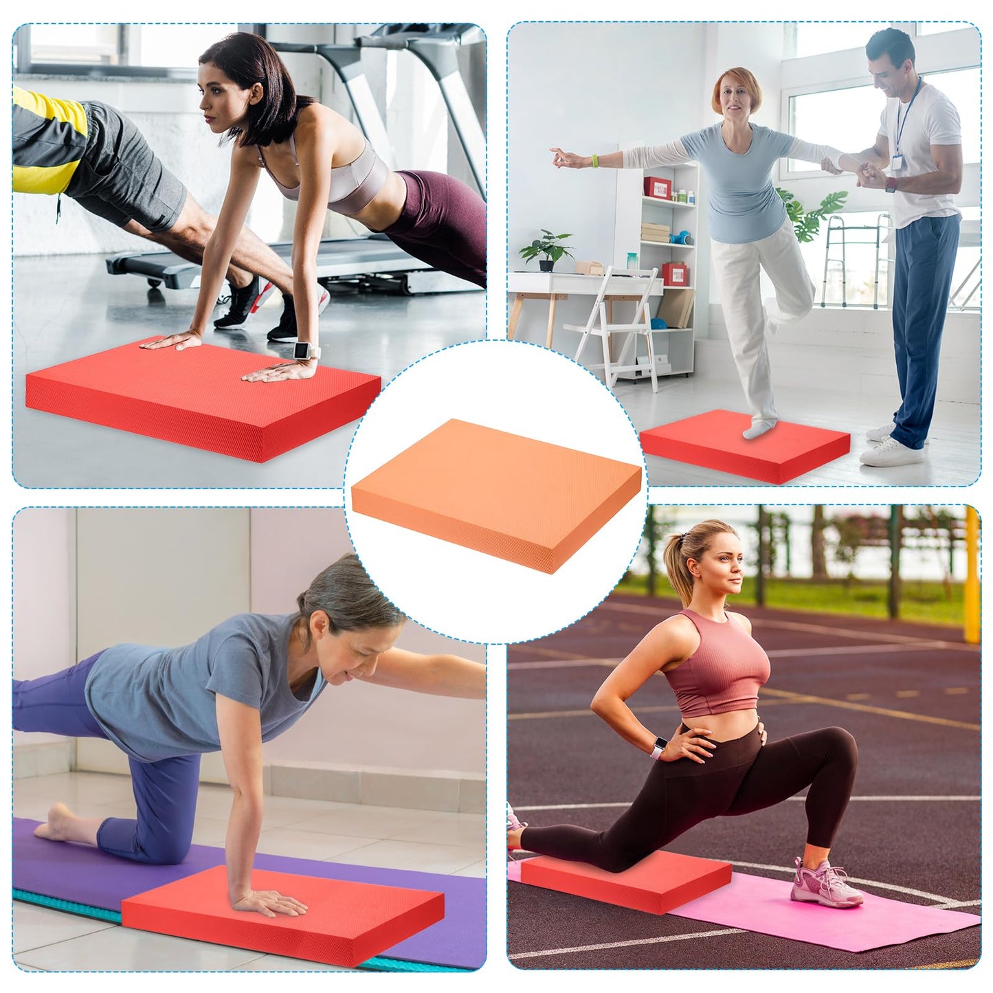 PATIKIL Balance Pad 15.7x13x2 Inch, Non-Slip TPE Foam Pad Cushion Exercise Yoga Mat Knee Pad for Fitness Stability Core Training Stretching, Orange