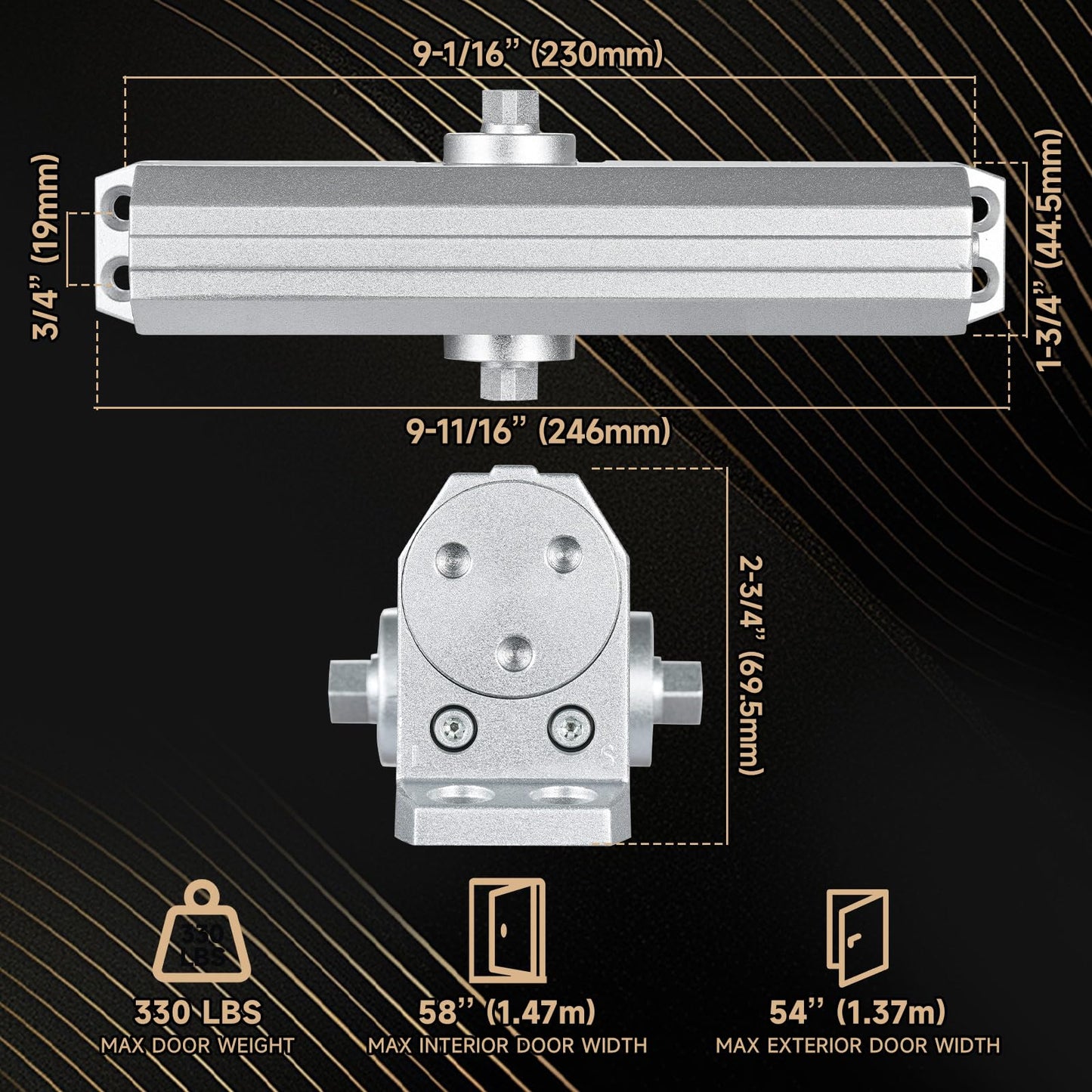 Grade 1 Commercial Automatic Door Closer NEWBANG 5016BC