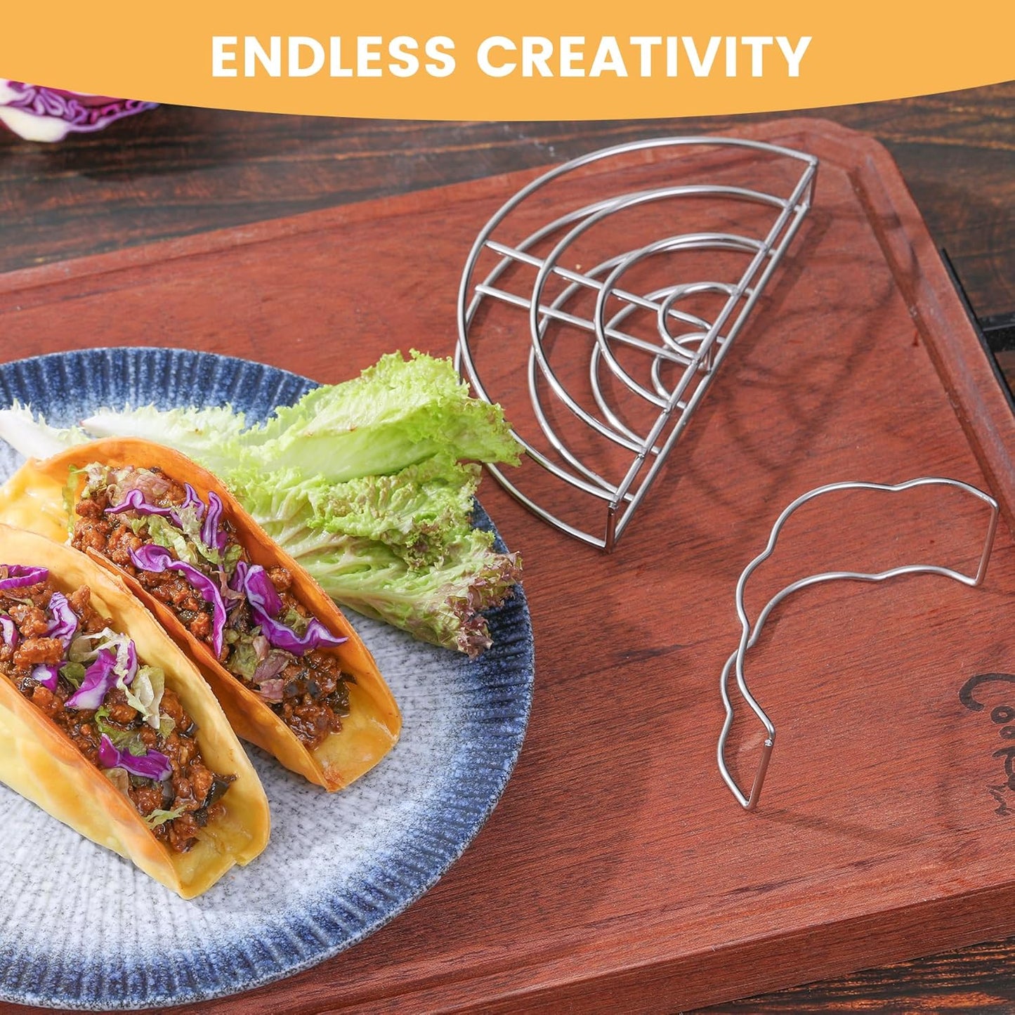 Skiennix Taco Shell Stand Mold - Stainless Steel Holder for Crispy Flat-Bottom Tacos | Ideal for Baking & Frying