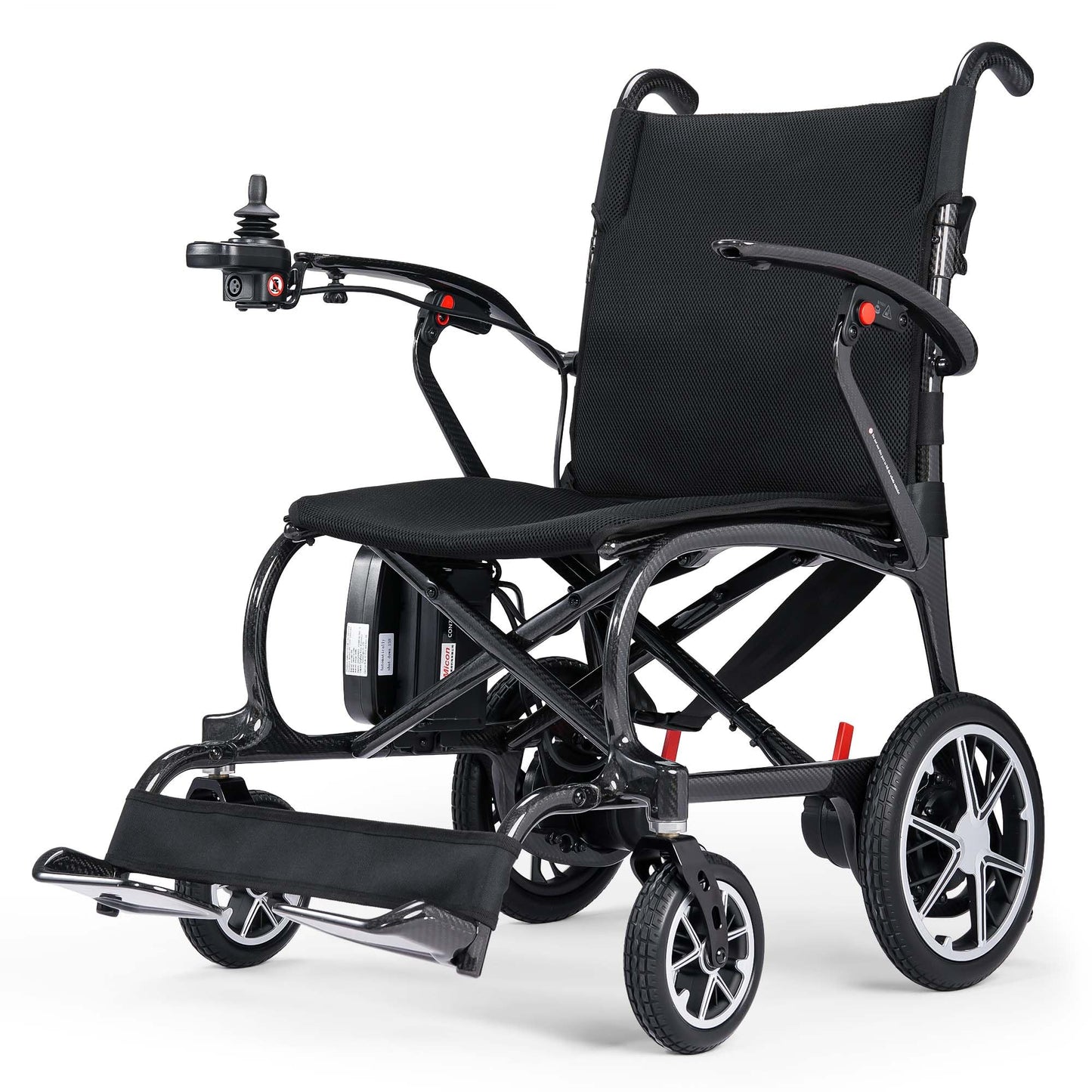 VERPAL 25.8lbs Real Carbon Fiber Ultralight Electric Wheelchairs, FDA Certification Professional Foldable Lightweight Electric Wheelchairs for Adults, Senior, Patient, 12 Miles, 300 LBS Capacity