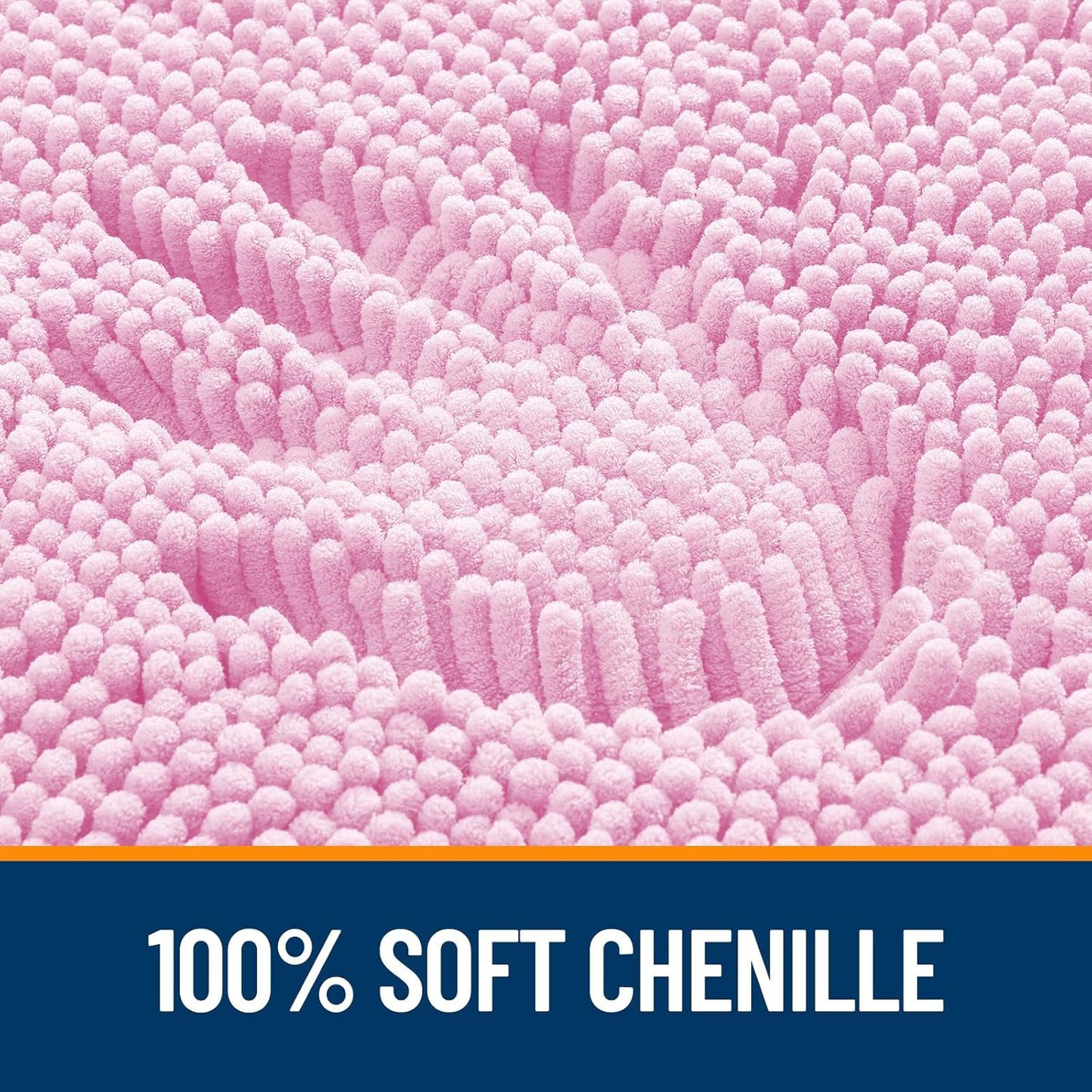 OLANLY Bathroom Rugs - Extra Soft Chenille Bath Mats | Quick Dry, Machine Washable, 36x24, Pink