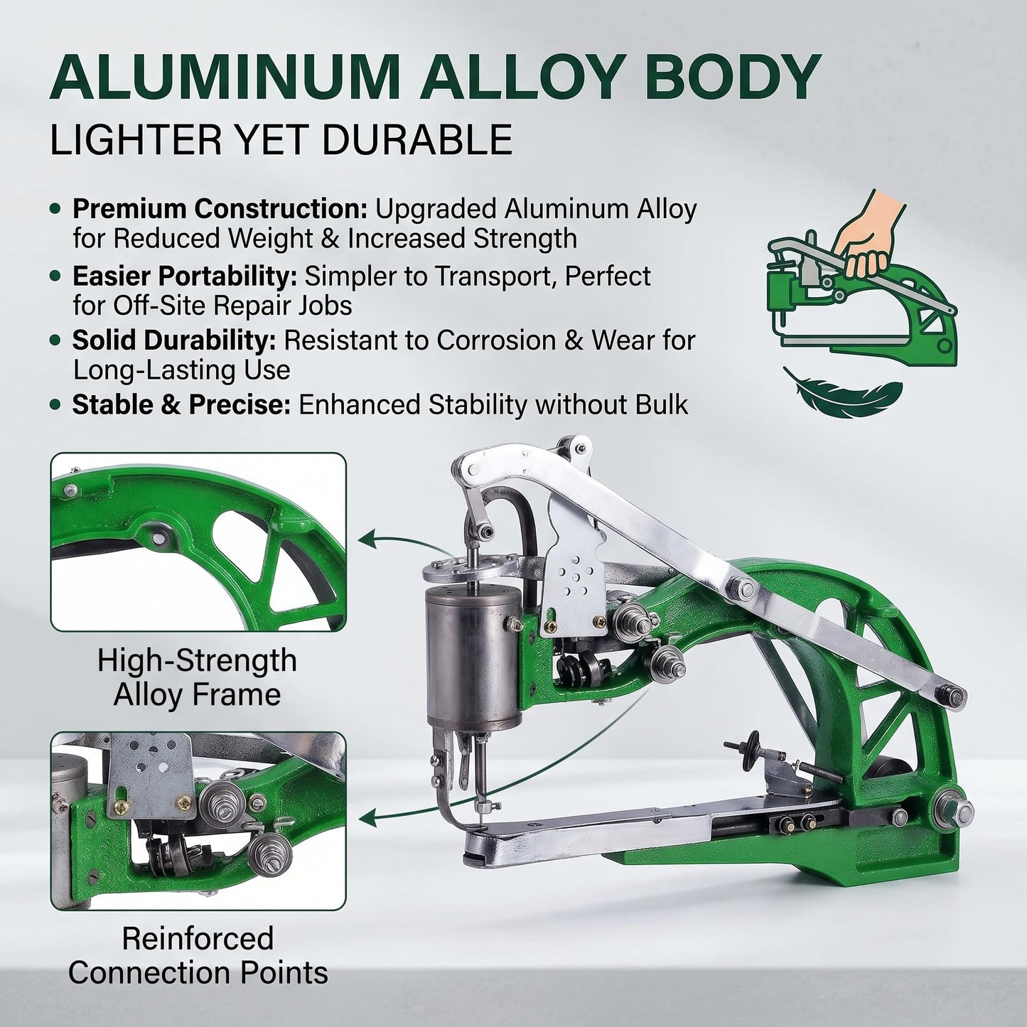 Leather Sewing Machine, Manual Cobbler Sewing Machine Leather, Shoe Repair Machine with Dual Cotton Nylon Line Canvas for Shoe Tents and Belt