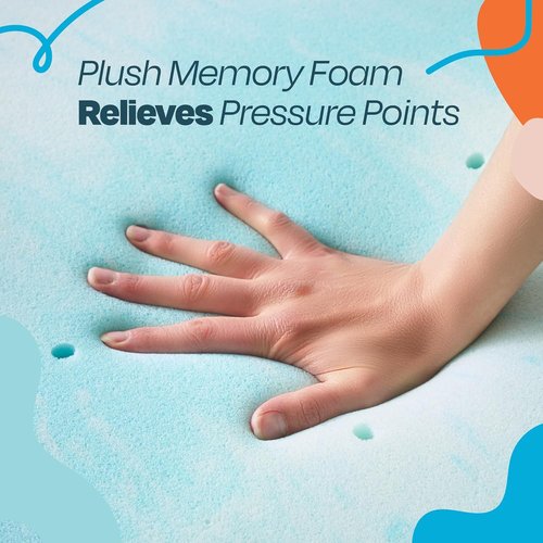 Linenspa 4 Inch Twin Size Gel Memory Foam Mattress Topper - Cooling & Pressure Relieving Design