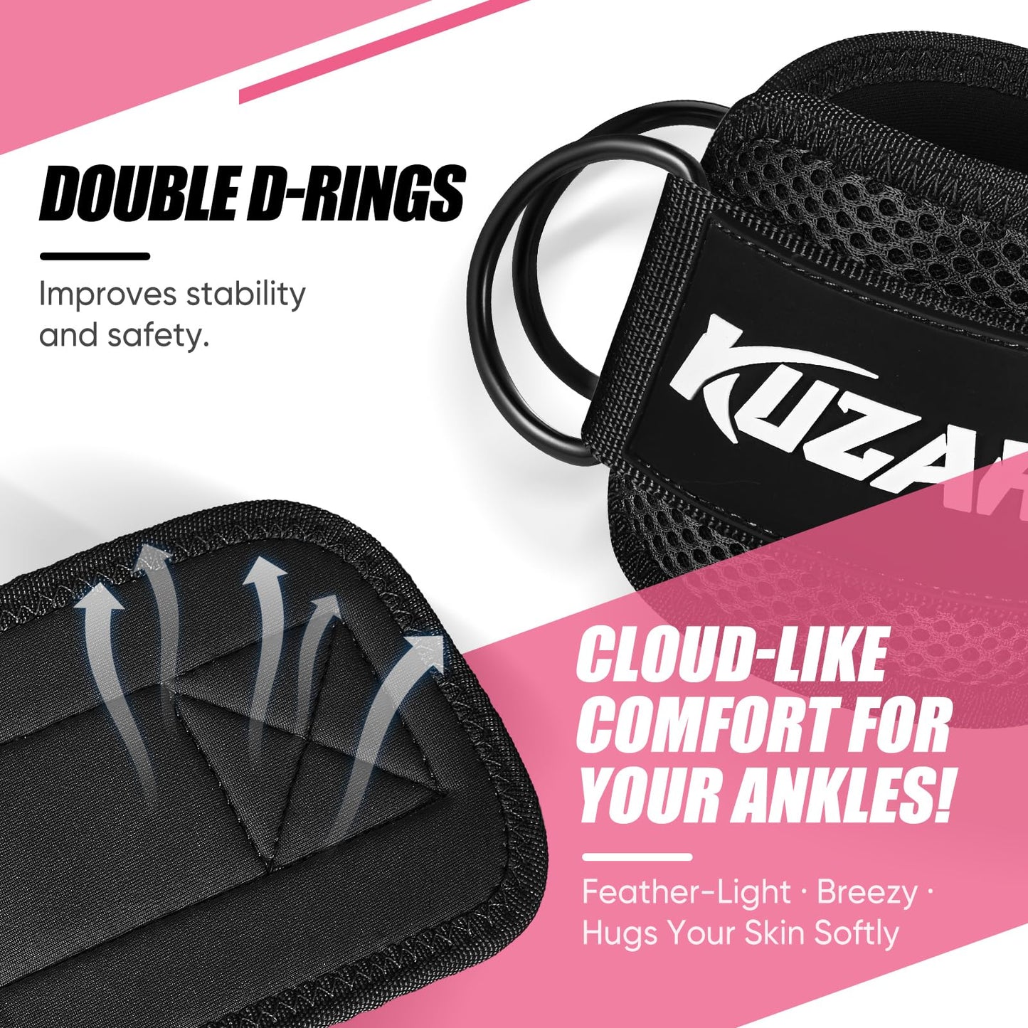 Resistance Bands Set with Ankle Straps, Glutes Workout Equipment, Ankle Bands for Working Out, Butt Exercise Equipment for Women Legs and Glutes - Perfect for Home Workouts and Fitness Training