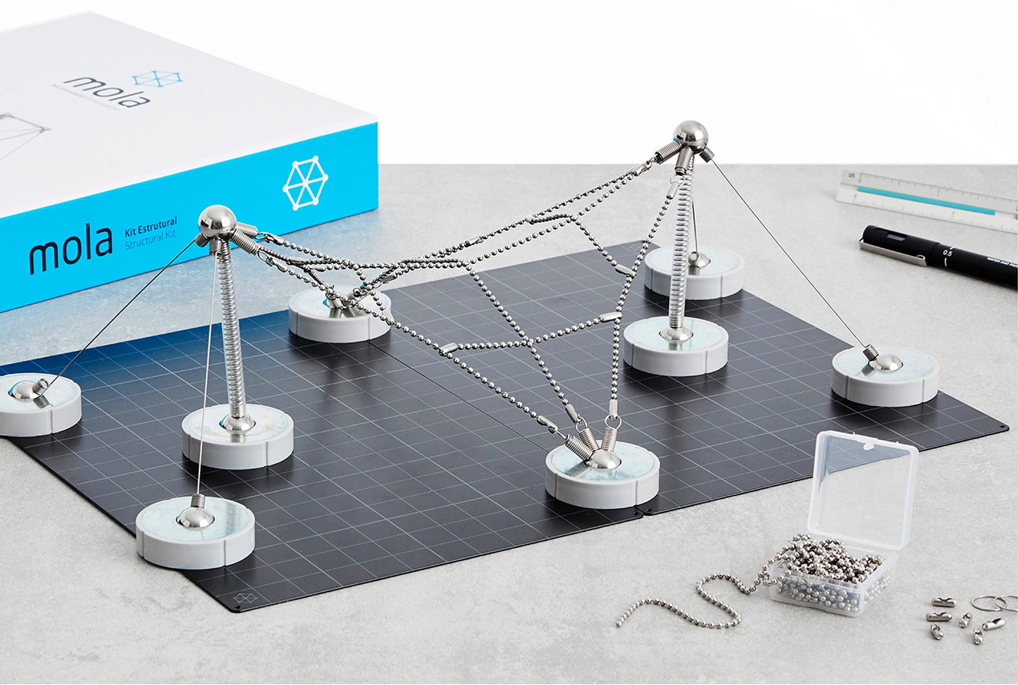Mola Structural Kit 3 | Magnetic Modular Kit for Engineering and Architecture Education | 205 Pieces + Practical Guide