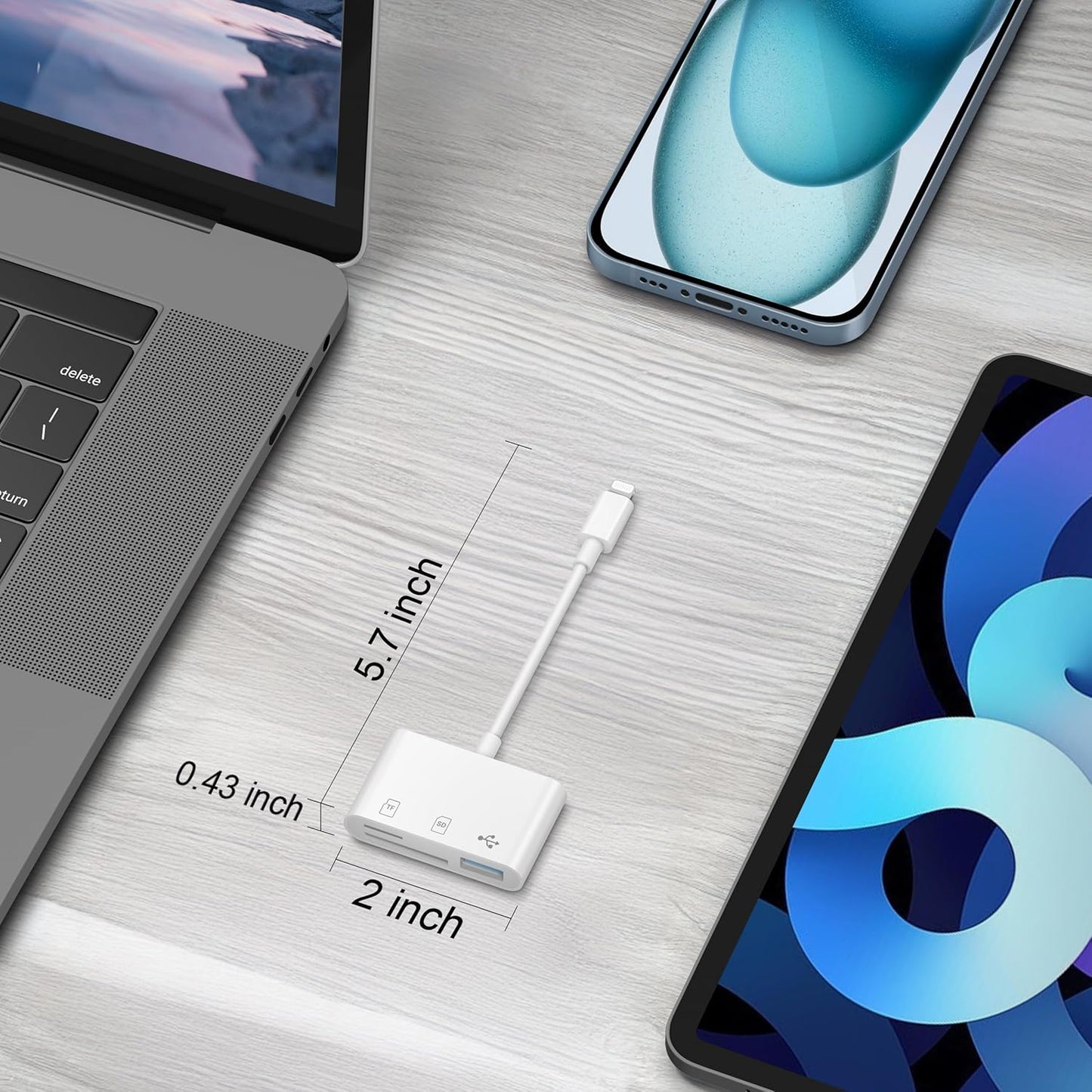 SAMZHE 14/13/12/11/XS/XR/X/8/iPad, Apple MFi Certified Lightning to SD Card Reader for iPhone iPad, sd Card Reader