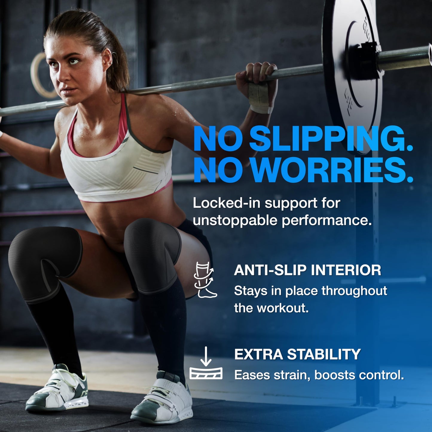 Modvel 7mm Neoprene Knee Sleeves for Men & Women Weightlifting & Powerlifting – Compression Knee Sleeve Support for Squats, Gym, Training – USPA, IPL Approved – Medium Black (Pair)