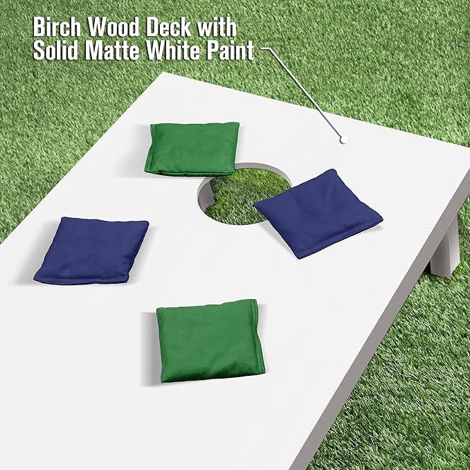 GoSports 4 ft x 2 ft Regulation Size Wooden Cornhole Boards Set - Includes Carrying Case and Over 100 Optional Bean Bag Colors