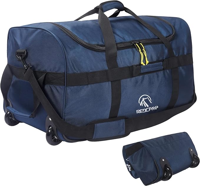 REDCAMP 85L/120L/140L Foldable Duffle Bag with Wheels, Large Travel Duffel Bag