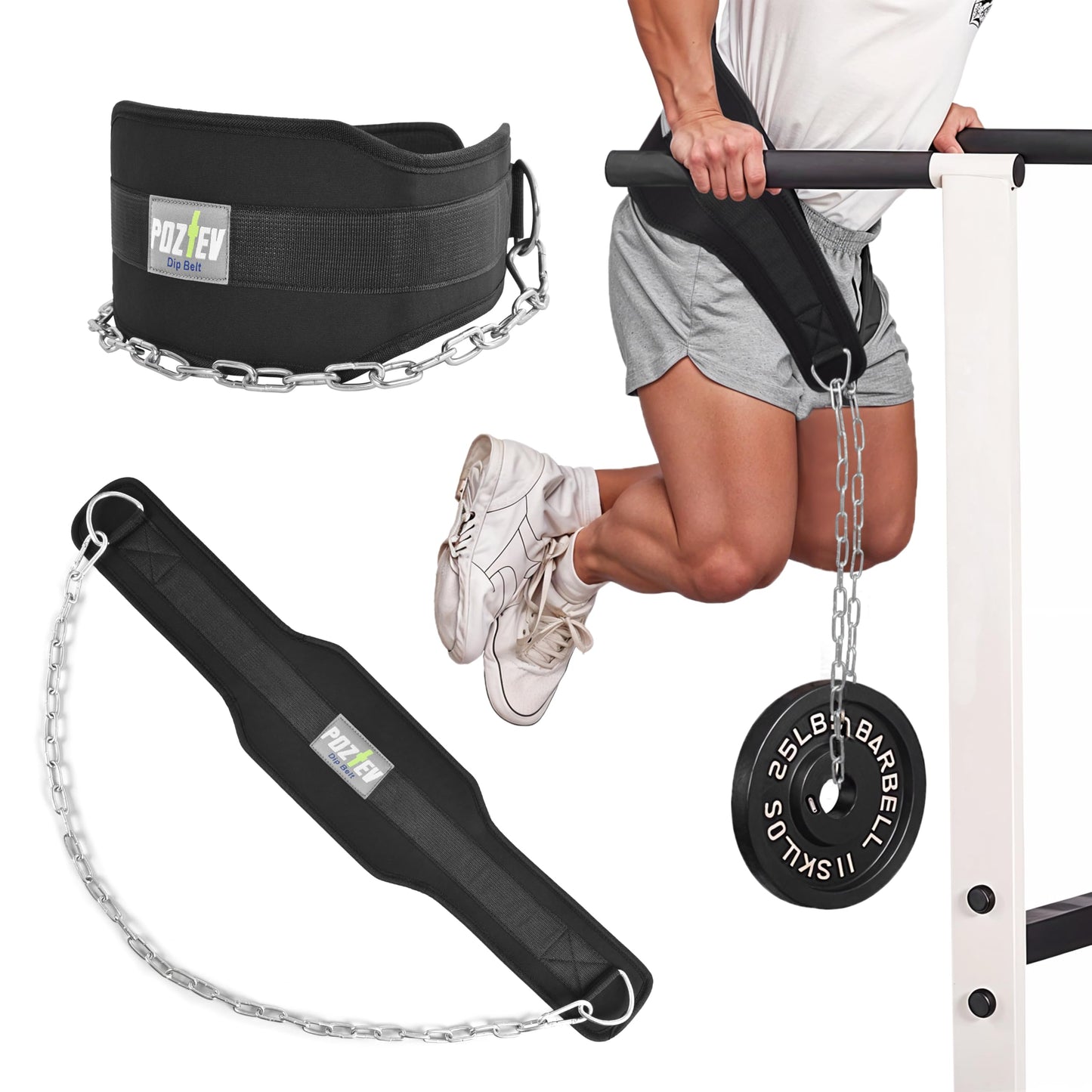 Dip Belt With Chain For Weight Lifting Optimal For Pull Ups Dips Squats Weightlifting Belt Squat Attachment Workout Dipping Belt - Unisex Gym Equipment