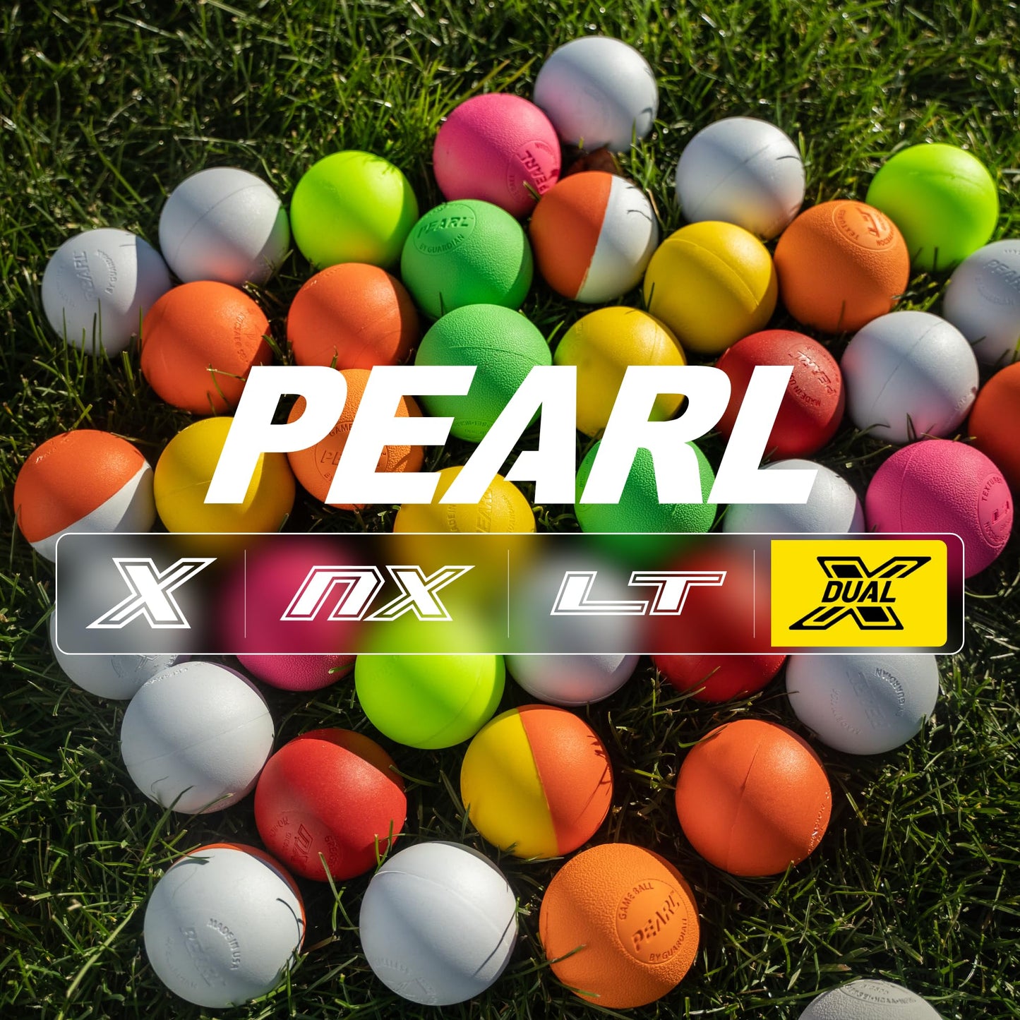 PEARL Guardian Sports Dual X Greaseless Lacrosse Balls, Yellow & Orange - 10 Pack - Dual Color Design for Better Tracking - SEI Certified to Meet NOCSAE & NCAA Standards - Made in USA