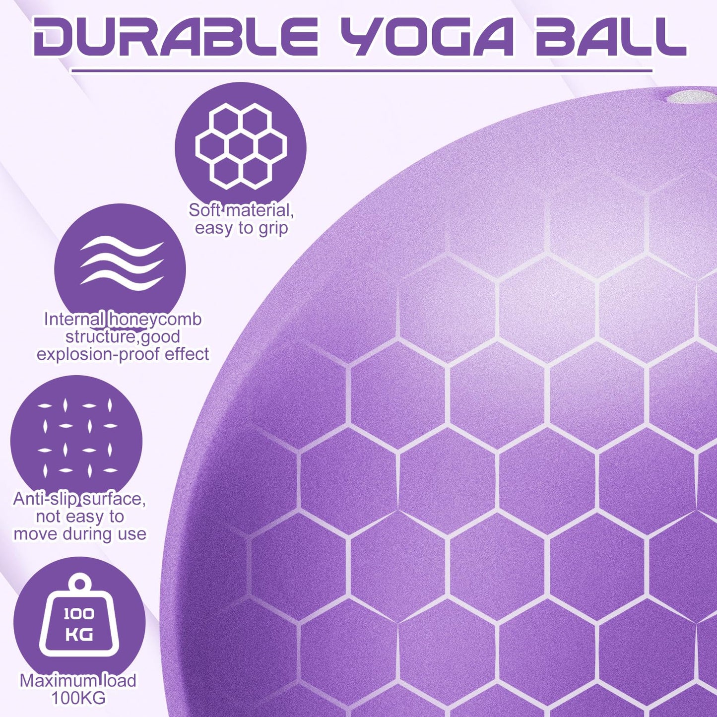 jjshund Pilates Ball, 9,8 Inch Small Exercise Mini Soft Workout Yoga Ball with Exercise Guide, for Home Gym Yoga, Pilates, Core Training, Workout, Balance, Stability
