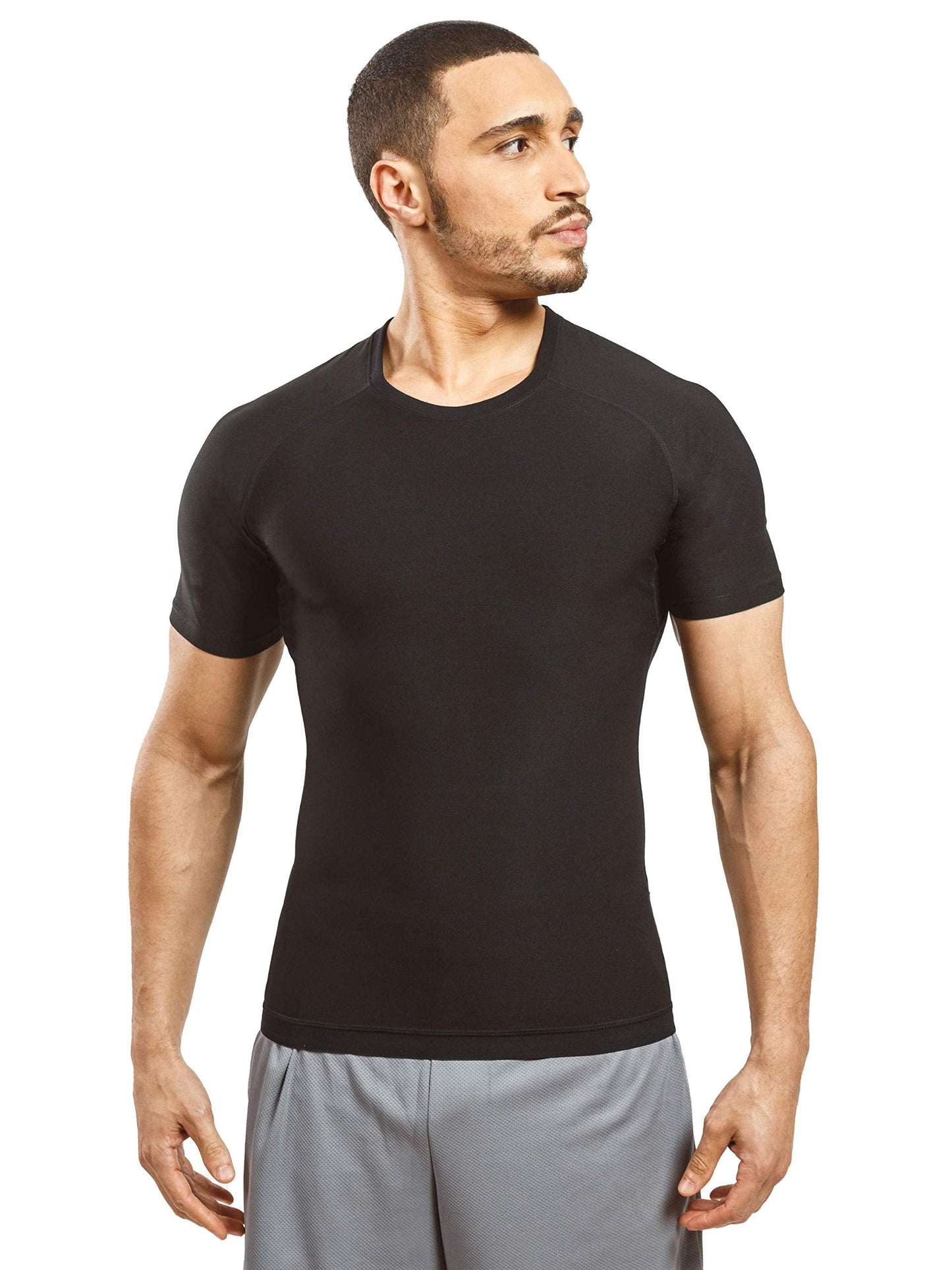Sweat Shaper Men's Sauna Suit Shirt - Heat Trapping Sweat Compression Vest, Shapewear Top for Men, Sweat More & Look Great, Gym Workout Exercise Versatile Heat Shaper Jacket (Black, Small)