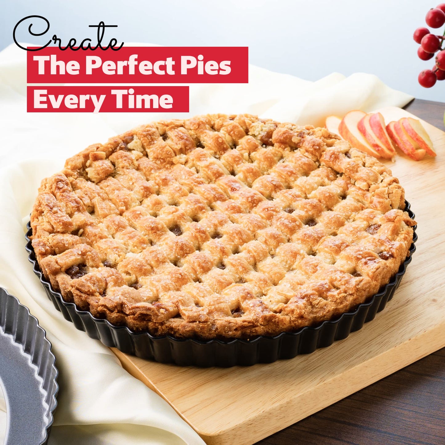 FIDZ PAN Tart Pan 10 Inch Removable Bottom- Carbon Steel Quiche Pan, Rust & Temperature Resistant Quiche Baking dish 550-600 °F- Non-Stick, Sturdy & Dishwasher Safe- Perfect for Baking Tarts (10 Inch)