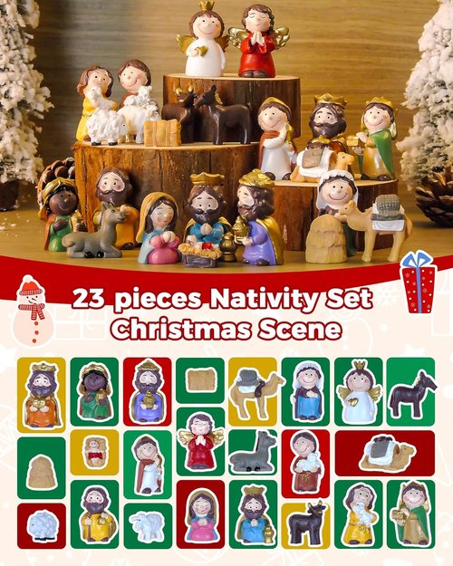Little People Nativity Set by Fisher-Price | 23-Piece Adorable Christmas Scene for Home & Sunday School Play