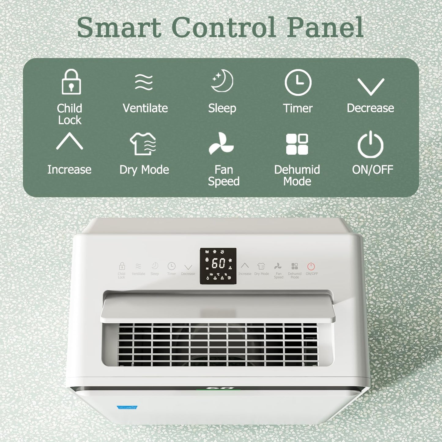 Ludatido 2026 Upgraded ENERGY STAR Dehumidifier, 80 Pint/Day, 5000 Sq.Ft for Whole Home & Basement, 1.72 Gal Tank, 35dB Quiet, Child Lock, Sleep/Fan/Dry Modes, 24H Timer & Auto Continuous Drain