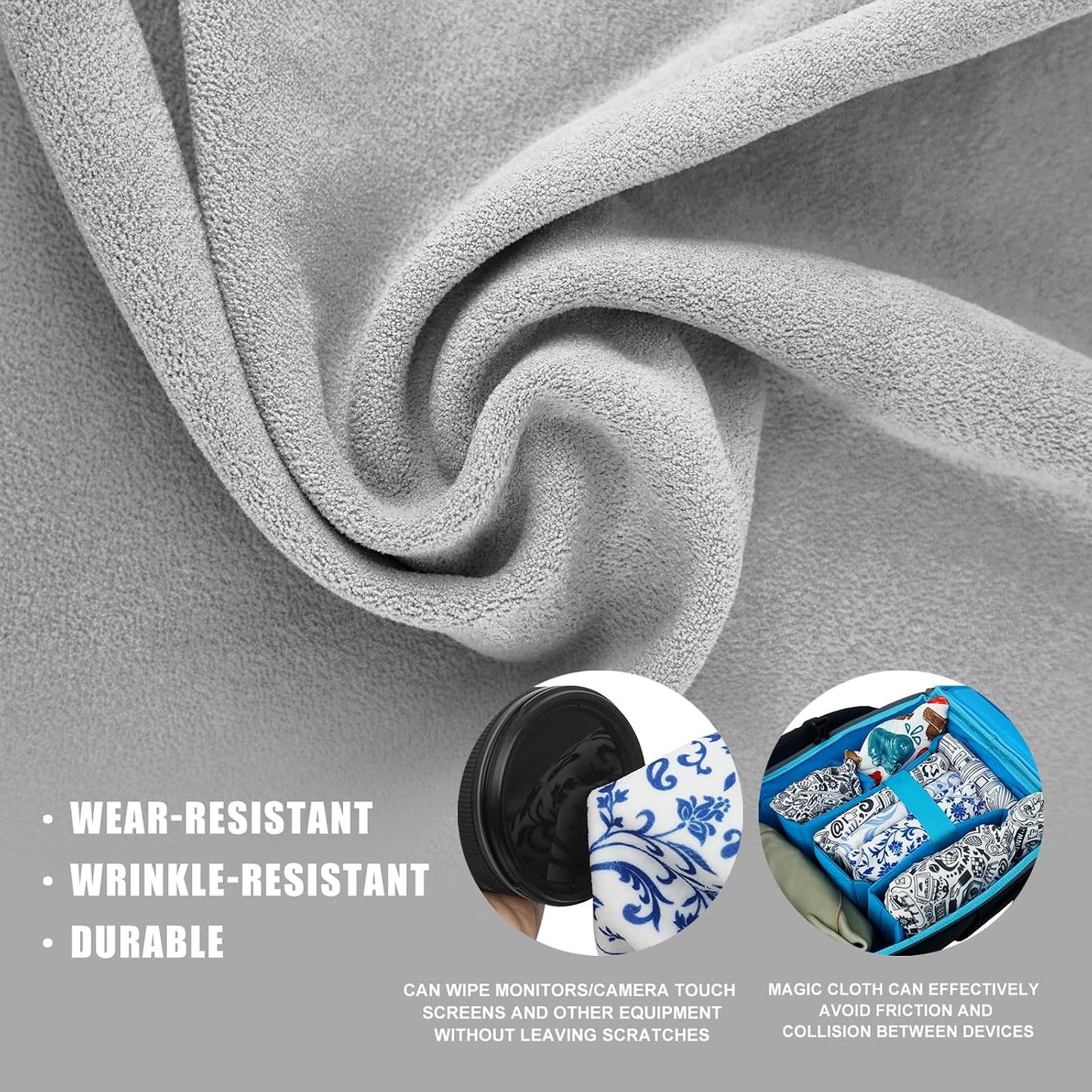 15 in Camera Wrap with Pouch,Lens Protective Wrap,Anti-scratch Anti-dust, Flexible Wrapper Camera Travel Accessories