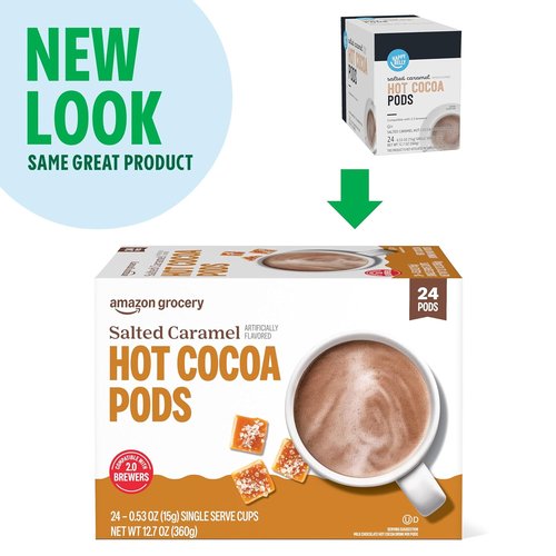 Happy Belly Hot Cocoa Pods - Salted Caramel Flavor for 2.0 K-Cup Brewers | 24 Count