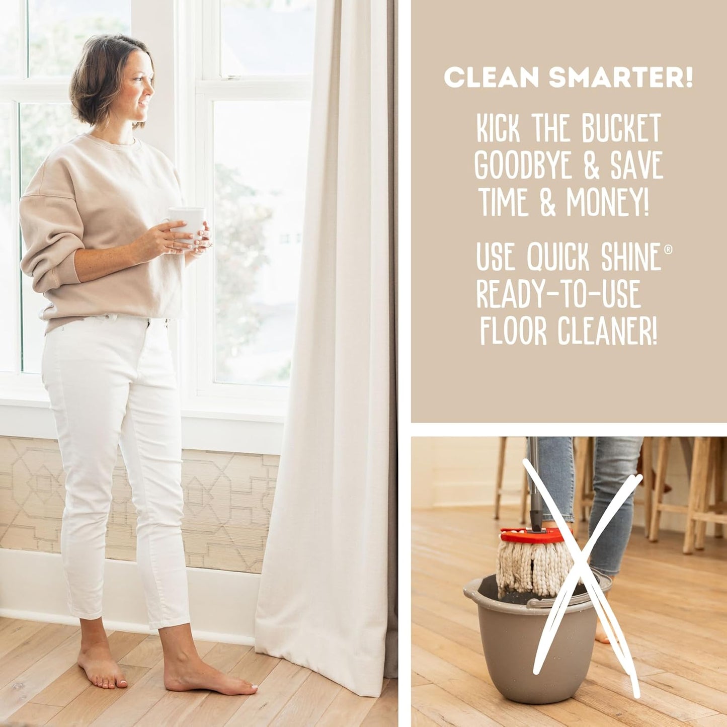 Quick Shine Hardwood Floor Cleaner - 27oz 2-Pack | Streak-Free, No Rinse Formula | Effective Dirt & Scuff Removal