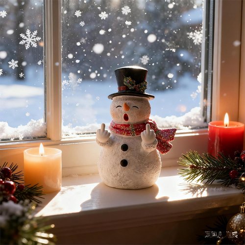 Hodao Snowman Figurine - Unique Indoor Home Decoration | Festive Winter Ornament for New Year