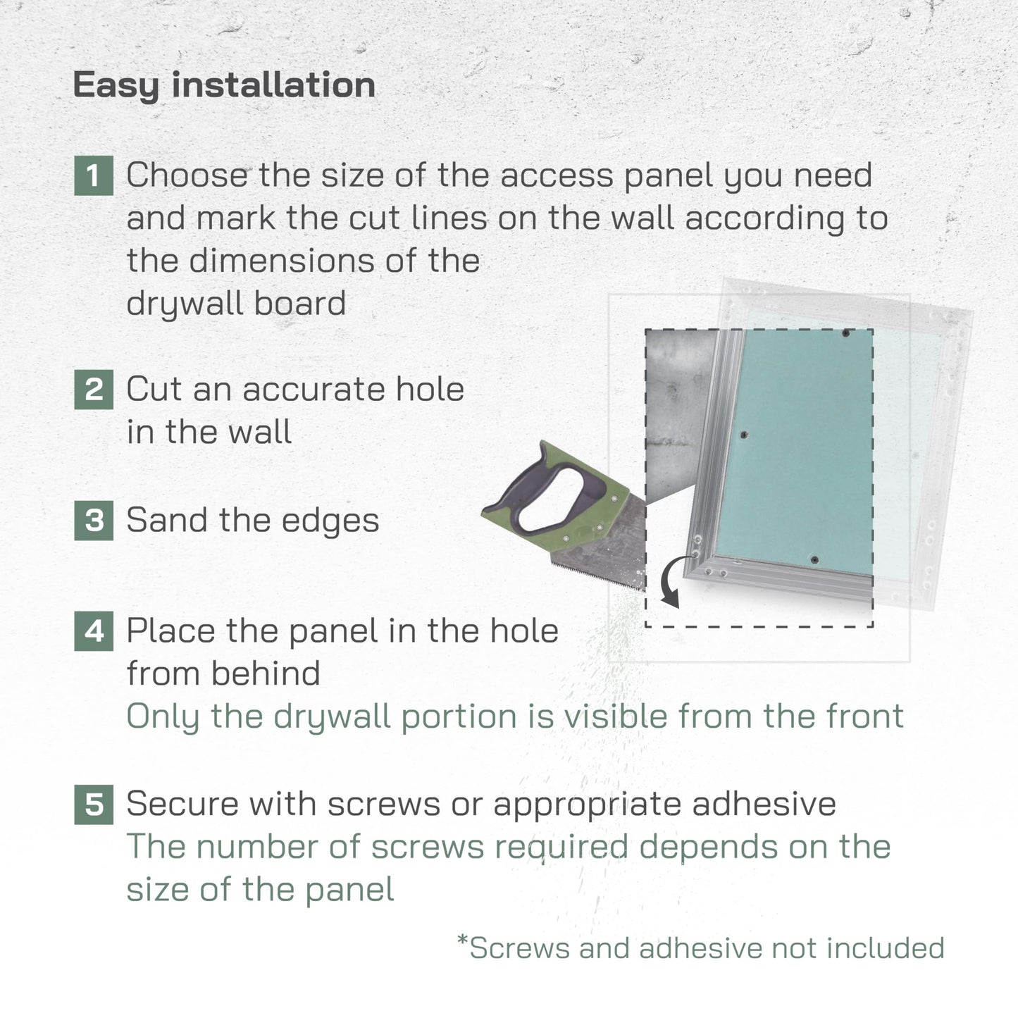 Vent Systems 12" x 20" Inch Access Panel for Drywall and Ceiling, Wall, Electrical, Plumbing Cover Plate - Mount Drywall Access Panel - Metal Crawl Space Door Panel for Home, Garage, Basement, Attic