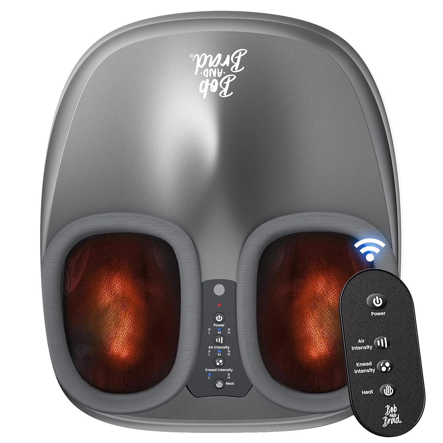 BOB AND BRAD Shiatsu Foot Massager with Heat and Remote, Deep Kneading Electric Feet Massager for Foot Fatigue, Fits US Size 12, Fathers Day Dad Gifts for Men Husband