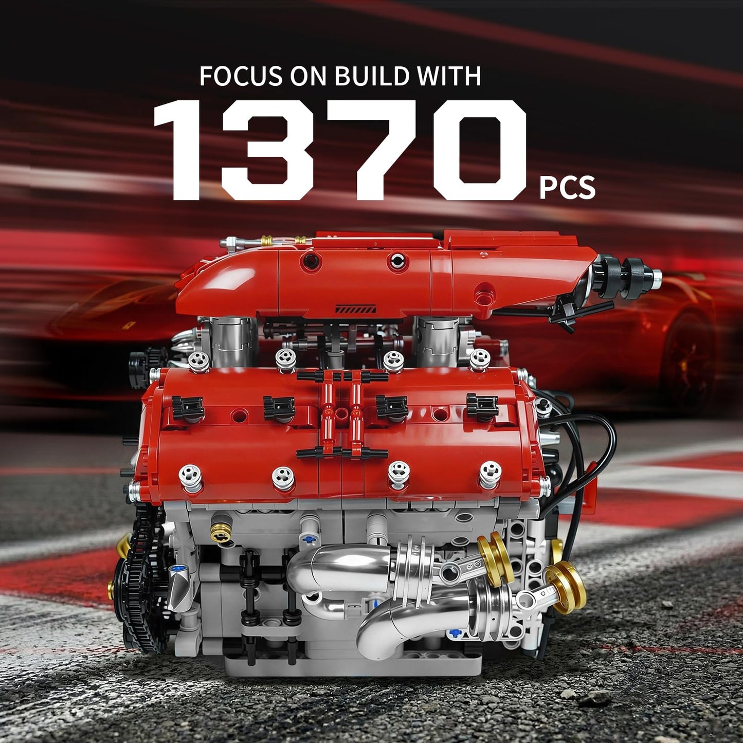 NEXTJOY V8 Engine Model Kit, Build Your Own Visible Car Motor, Advanced STEM Mechanical Building Block Set for Adults, Collectible Engine Model for Display, Desk Decor & Gift to Car Lovers