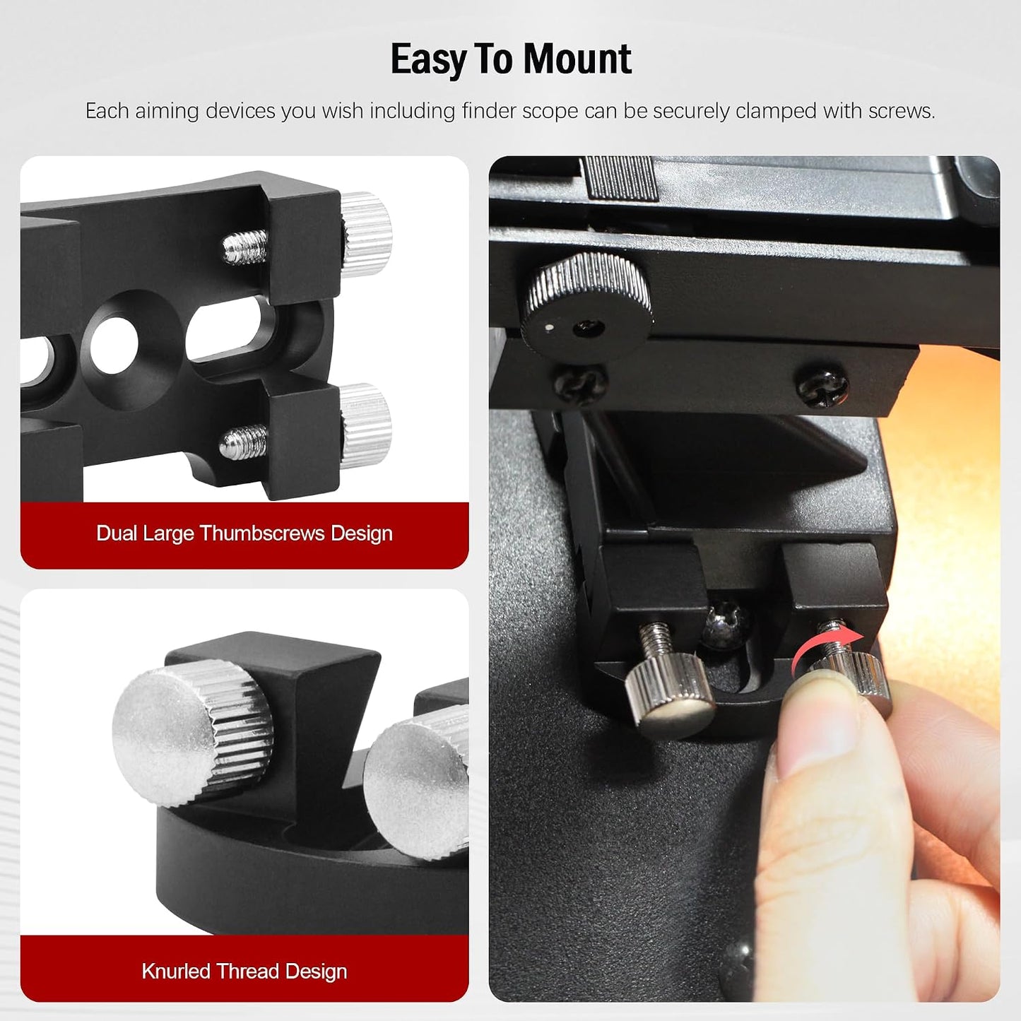Astromania 130-400mm Universal Quick Release Finder Shoe Base for Schmidt Cassegrains and Other Telescope Diameter