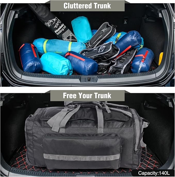 REDCAMP 85L/120L/140L Foldable Duffle Bag with Wheels, Large Travel Duffel Bag